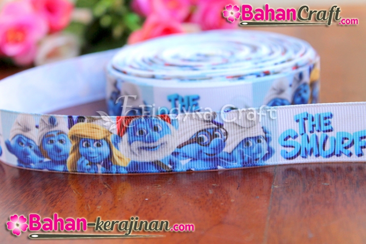 bahan kerajinan pita grosgrain smurf 2 2cm bahan kerajinan pita grosgrain smurf 2 2cm